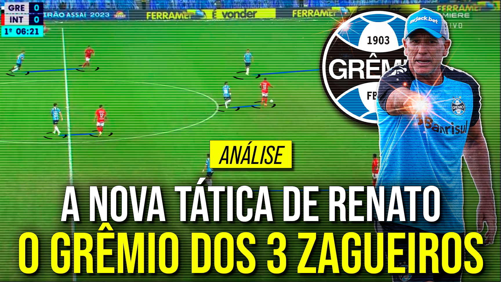 Como funciona o 3-4-3 do Grêmio de Renato