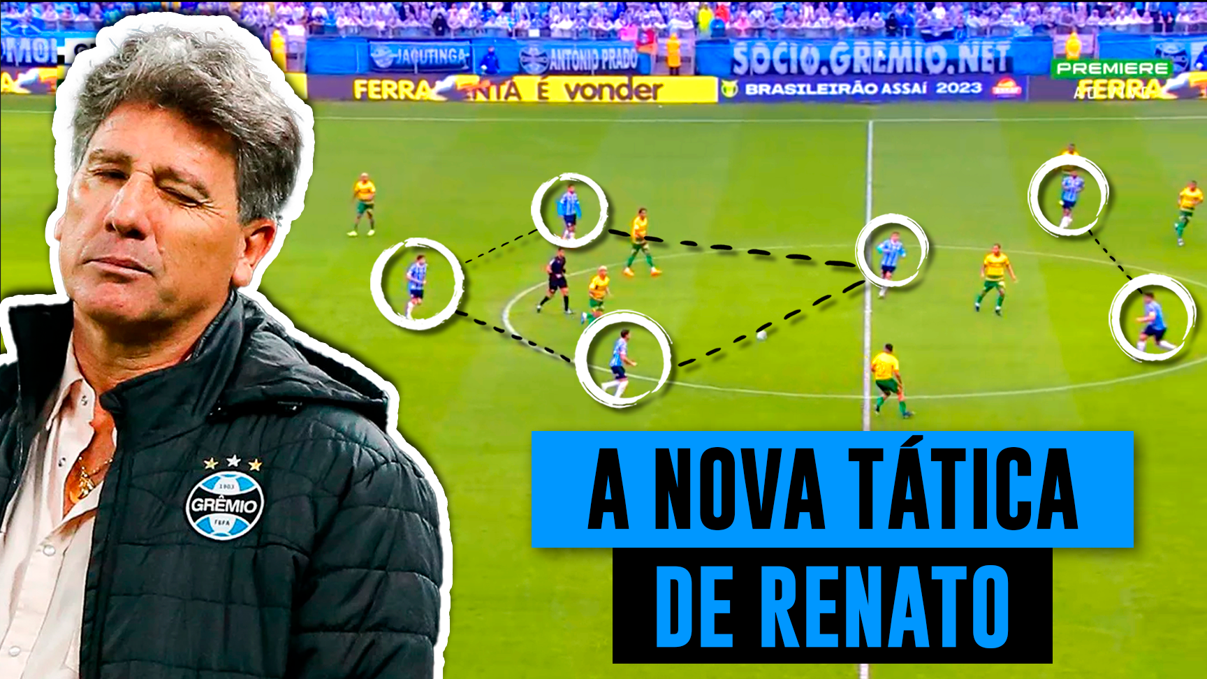 O losango (4-3-1-2) do Grêmio: a nova tática de Renato